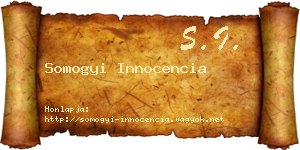 Somogyi Innocencia névjegykártya